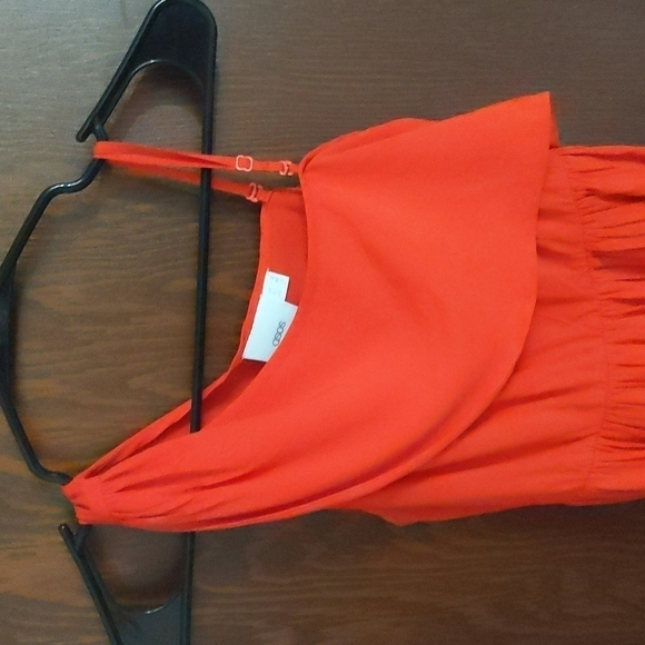 ASOS Maternity Orange Red One Shoulder or 2 Strapped Belted Dress Size 4 - Picture 2 of 10